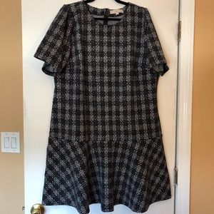 NWOT Loft XXL Plaid Dress with Flounce